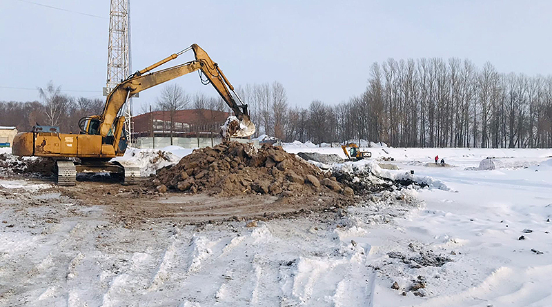 Реконструкция стадиона «Сатурн» в Рыбинске продолжается зимой