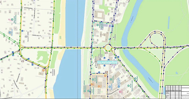 Схема движения транспорта на время ремонта моста в Рыбинске