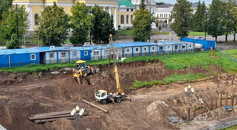 Возле Волжского моста в Рыбинске строят очистные сооружения