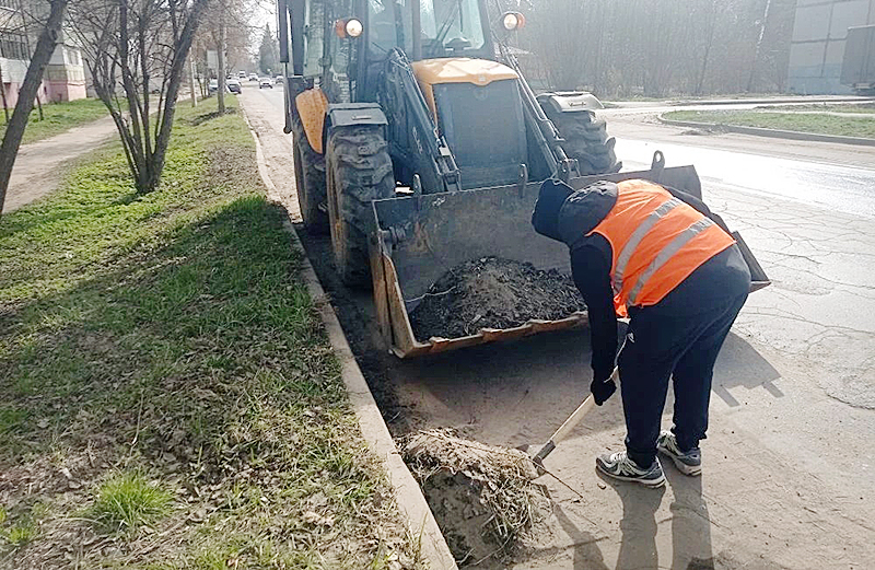 уборка смет прибордюрка