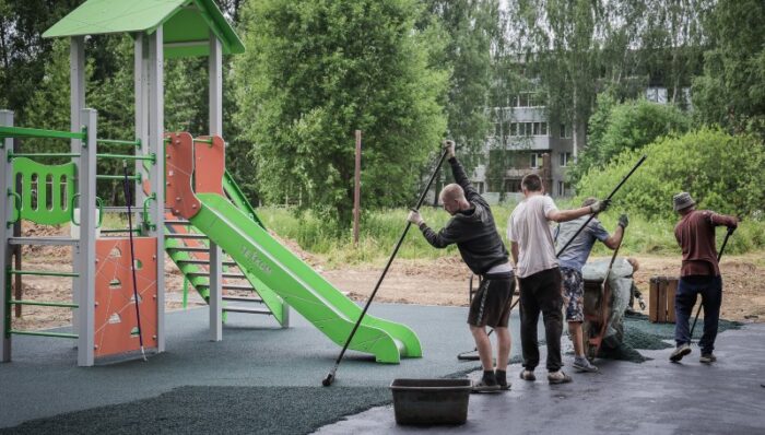 двор выборгская площадка покрытие