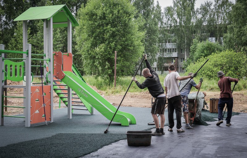 двор выборгская площадка покрытие