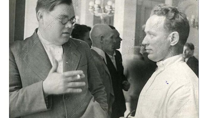 Щербаков и Михаил Шолохов в Кремле, 1939